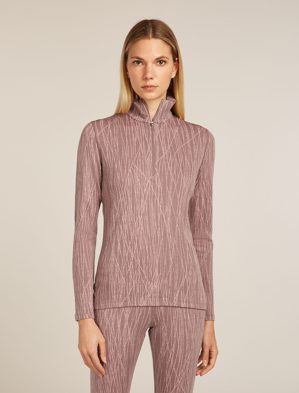 Women's 260 Tech Vertex  Half Zip Thermal Top Delta Lines Summit/Blush - 1