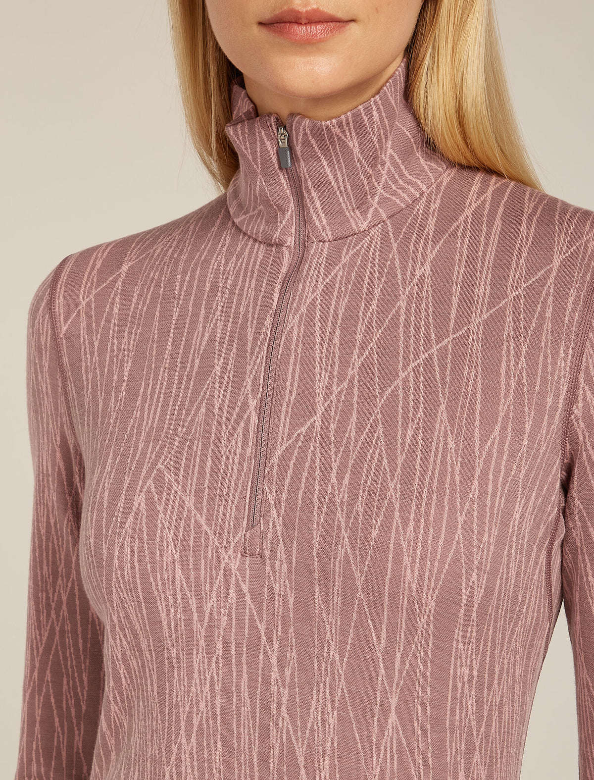 Women's 260 Tech Vertex  Half Zip Thermal Top Delta Lines Summit/Blush - 5