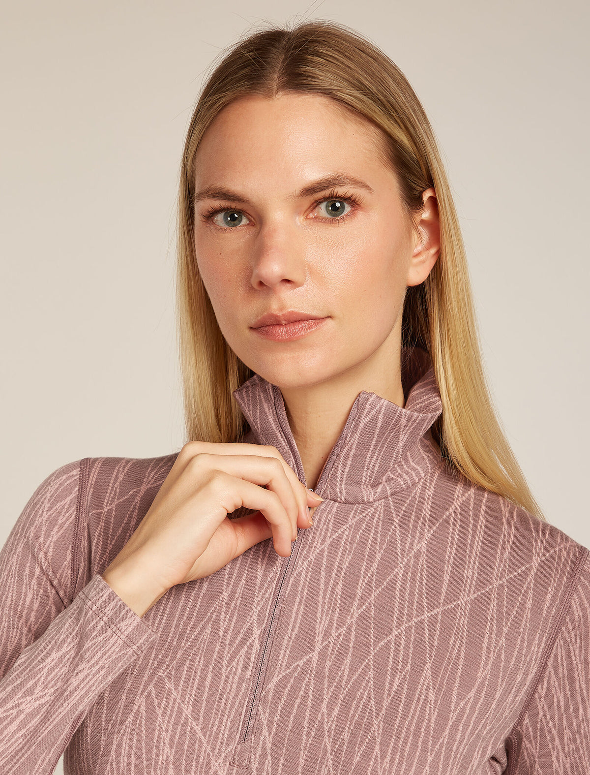 Women's 260 Tech Vertex  Half Zip Thermal Top Delta Lines Summit/Blush - 7