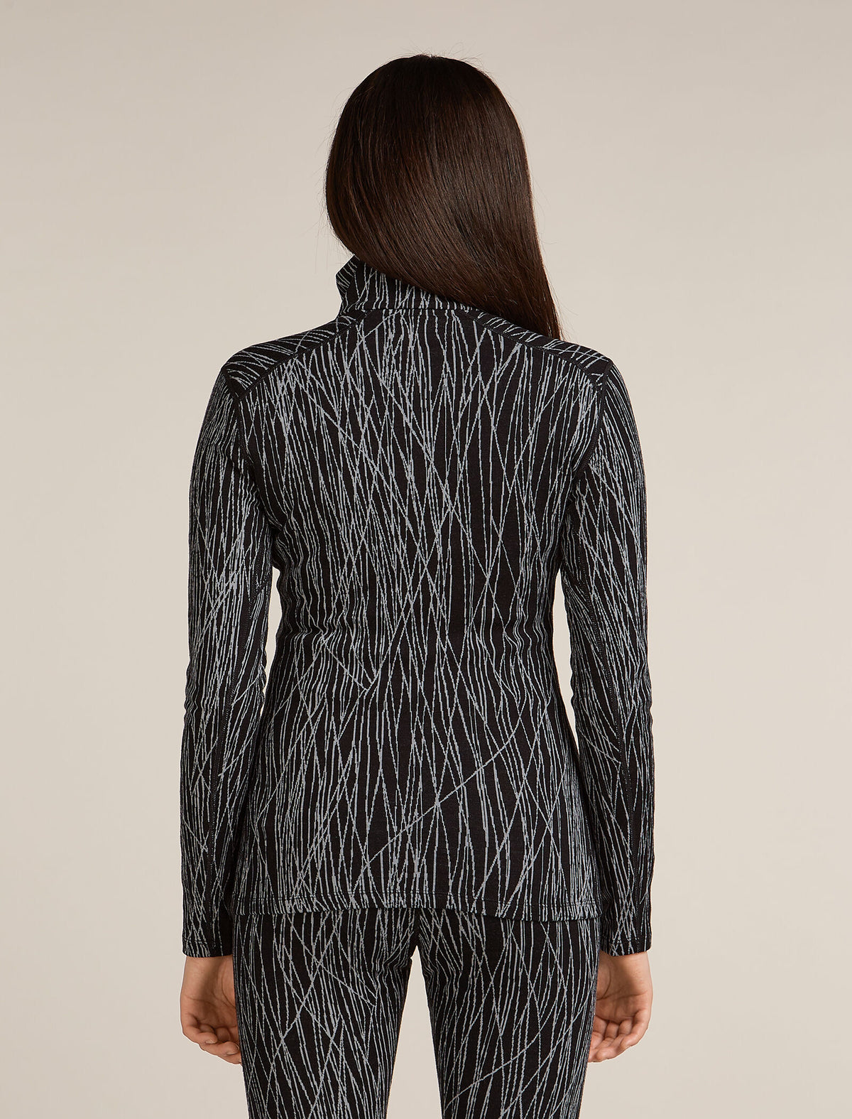 Women's 260 Tech Vertex  Half Zip Thermal Top Delta Lines Black/Snow - 2