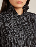 Women's 260 Tech Vertex  Half Zip Thermal Top Delta Lines Black/Snow - 6