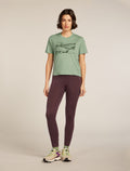 Women's 150 Tech Lite Crop T-shirt The Climb Seaglass - 3
