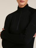 Women's 200 Half Zip Thermal Top Black - 5
