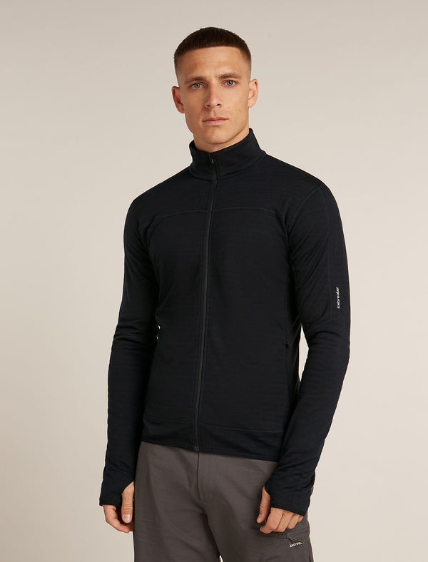 icebreaker Sweat à capuche thermique à manches longues en laine mérinos 200 Sonebula pour homme - Bleu marine minuit/bleu marine/neige/CB - Medium icebreaker Sweat à capuche thermique à manches longues en laine mérinos 200 Sonebula pour homme - Bleu marine minuit/bleu marine/neige/CB - Medium