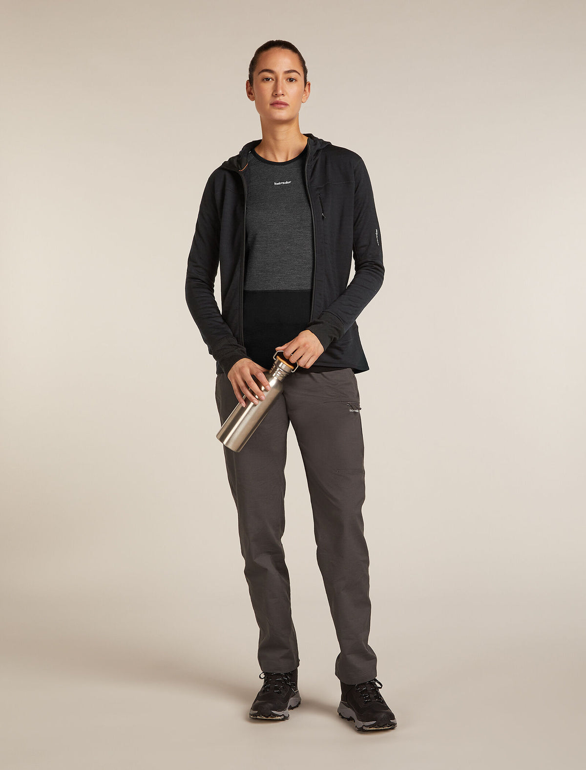 Women's 300 Descender Zip Hoodie Black - 4