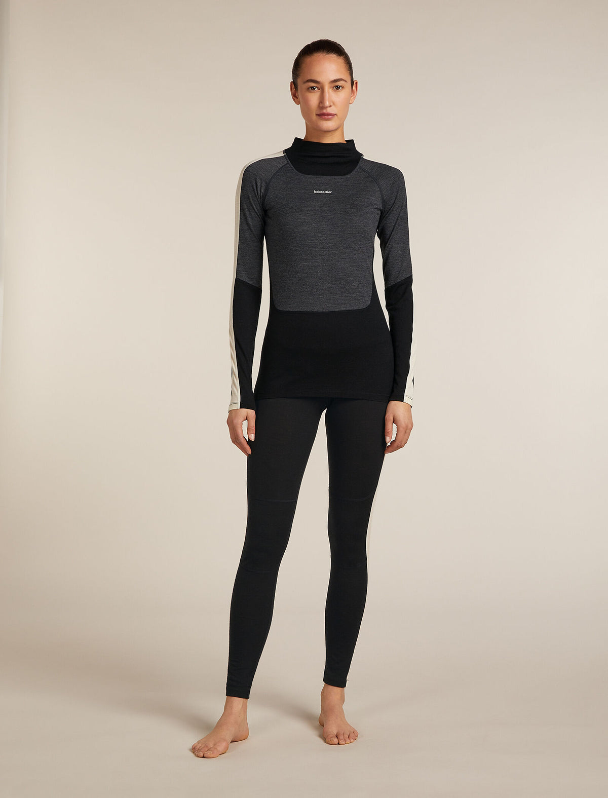 Women's 200 Oasis+ High Neck Thermal Top Black/Jet Hthr - 3