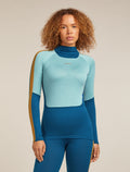 Women's 200 Oasis+ High Neck Thermal Top Atlantis/Hydro - 1