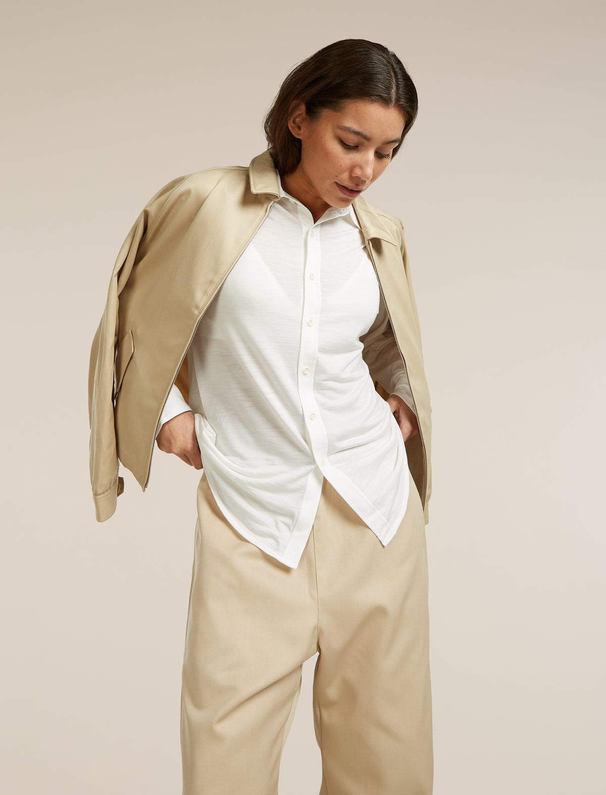 Pantalon réglable en sergé  - 17