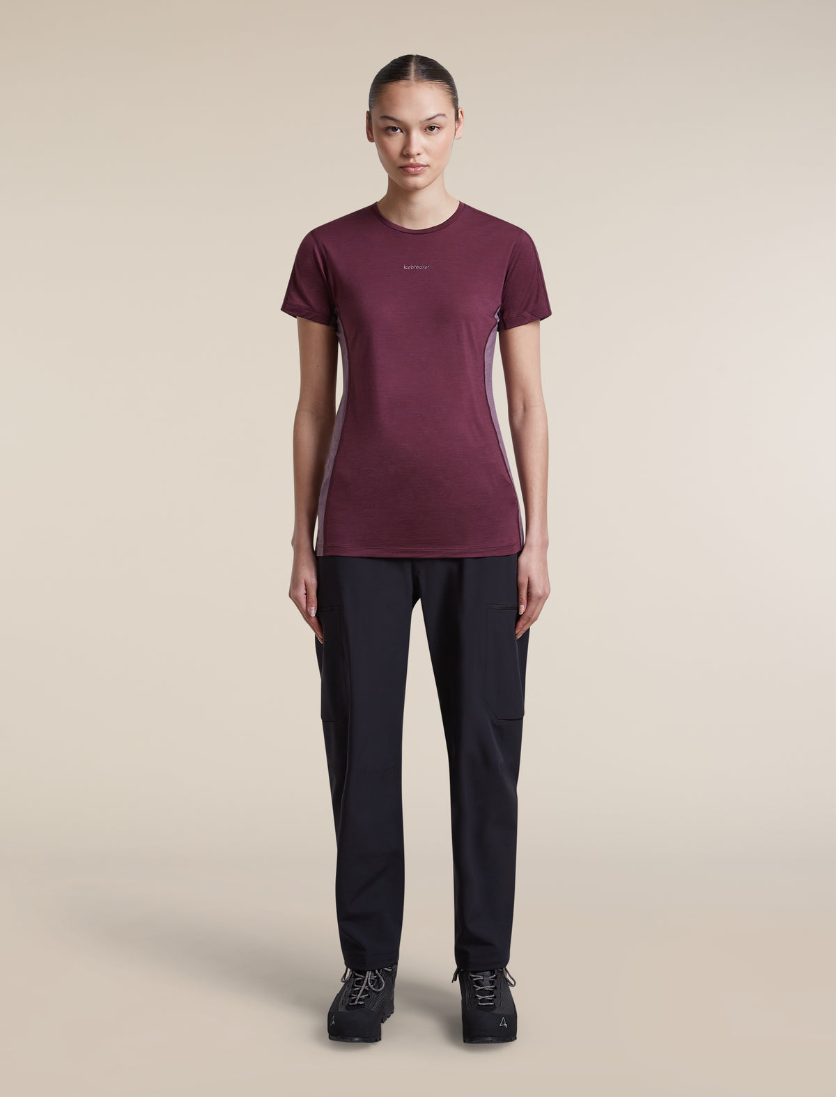 T-shirt 125 Cool-Lite™ Sphere Colour Block Dk Berry/Grey Plum/Cb - 3