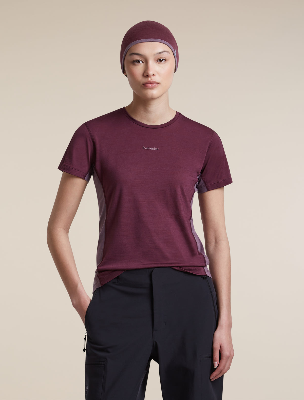 T-shirt 125 Cool-Lite™ Sphere Colour Block Dk Berry/Grey Plum/Cb - 5