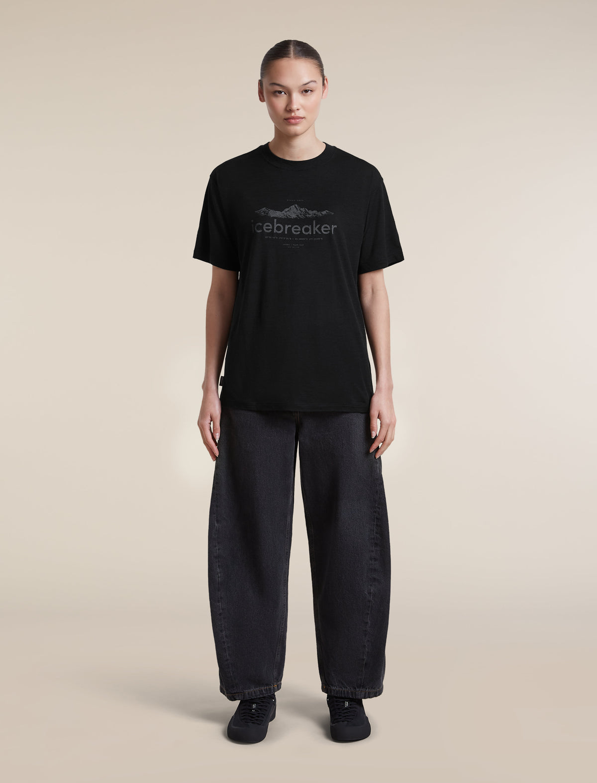 T-shirt 150 Tech Lite Relaxed icebreaker Heritage Black - 3