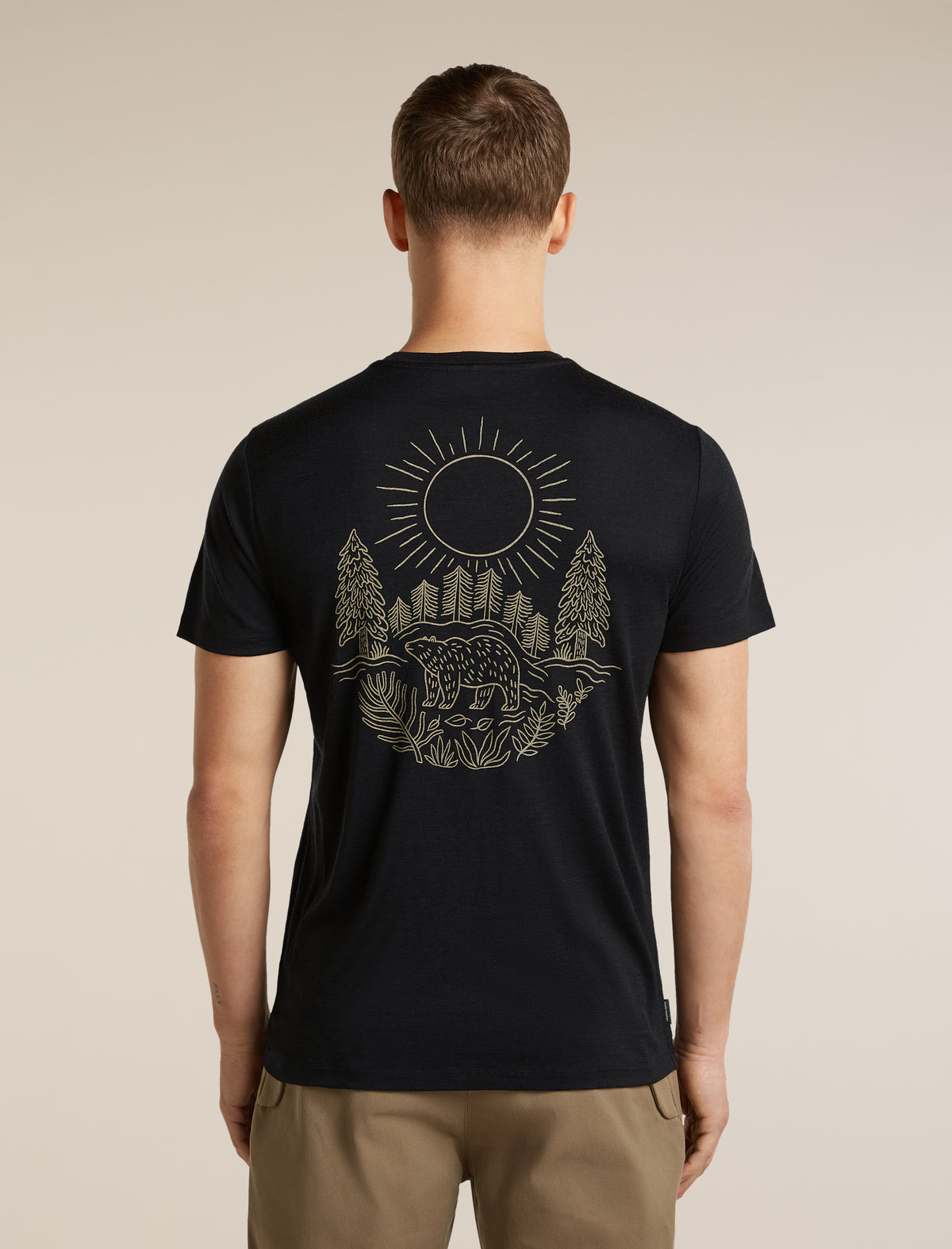 T-shirt 150 Tech Lite Forest Footsteps Black - 2