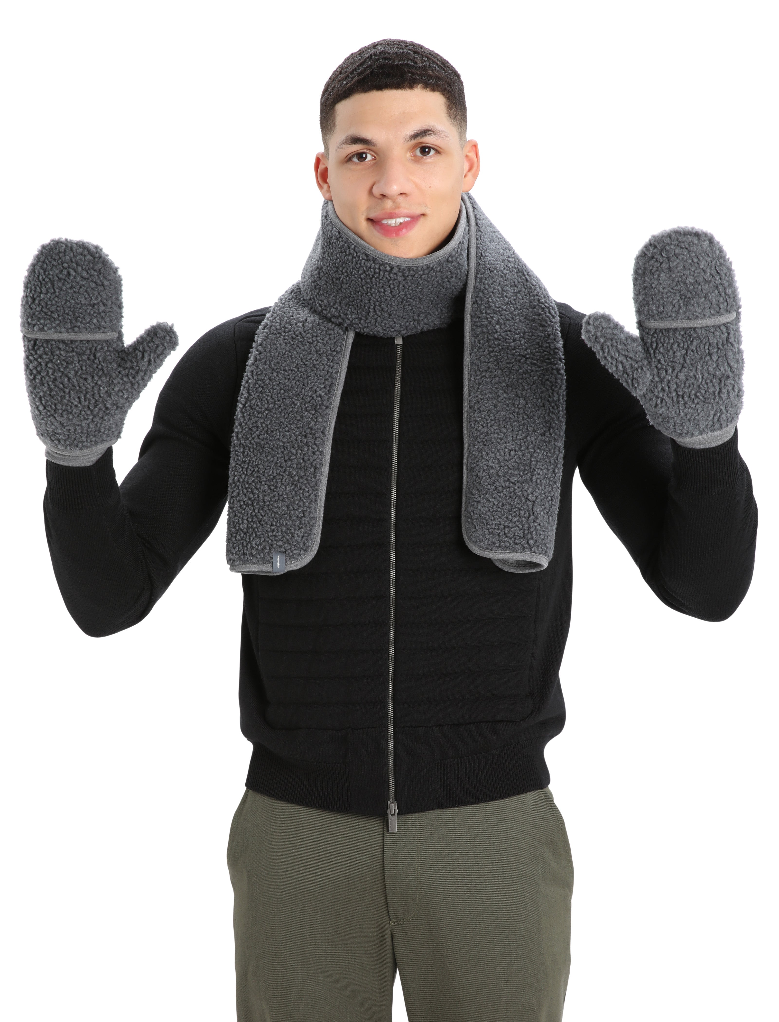 antwort fleece scarf ブラック Antwort FLEECE SCARF GREY アントワート faux-fur-