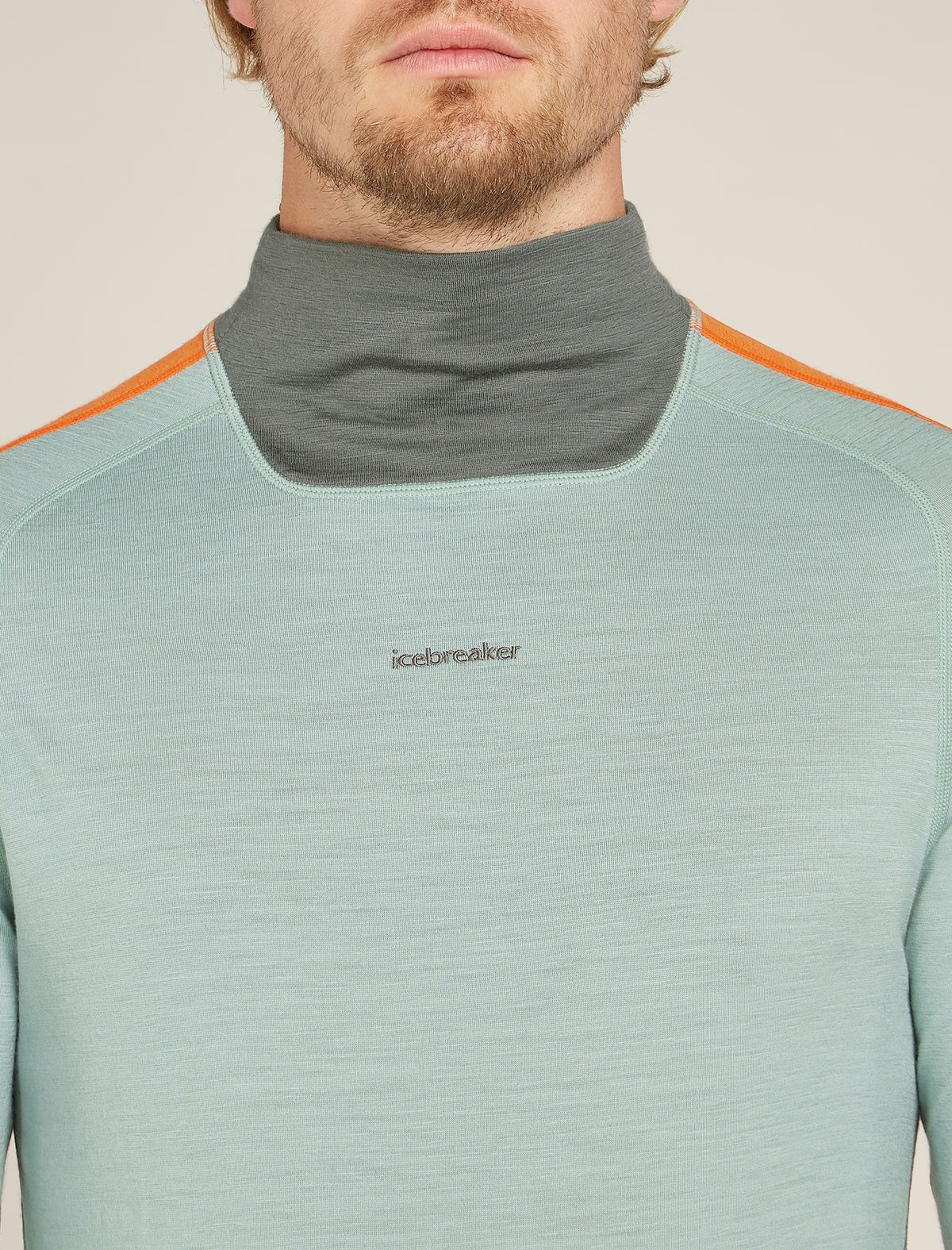 Men's 200 Sonebula Long Sleeve High Neck Thermal Top Galaxy/Moss/Blaze - 5