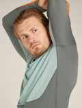 Men's 200 Sonebula Long Sleeve High Neck Thermal Top Galaxy/Moss/Blaze - 7