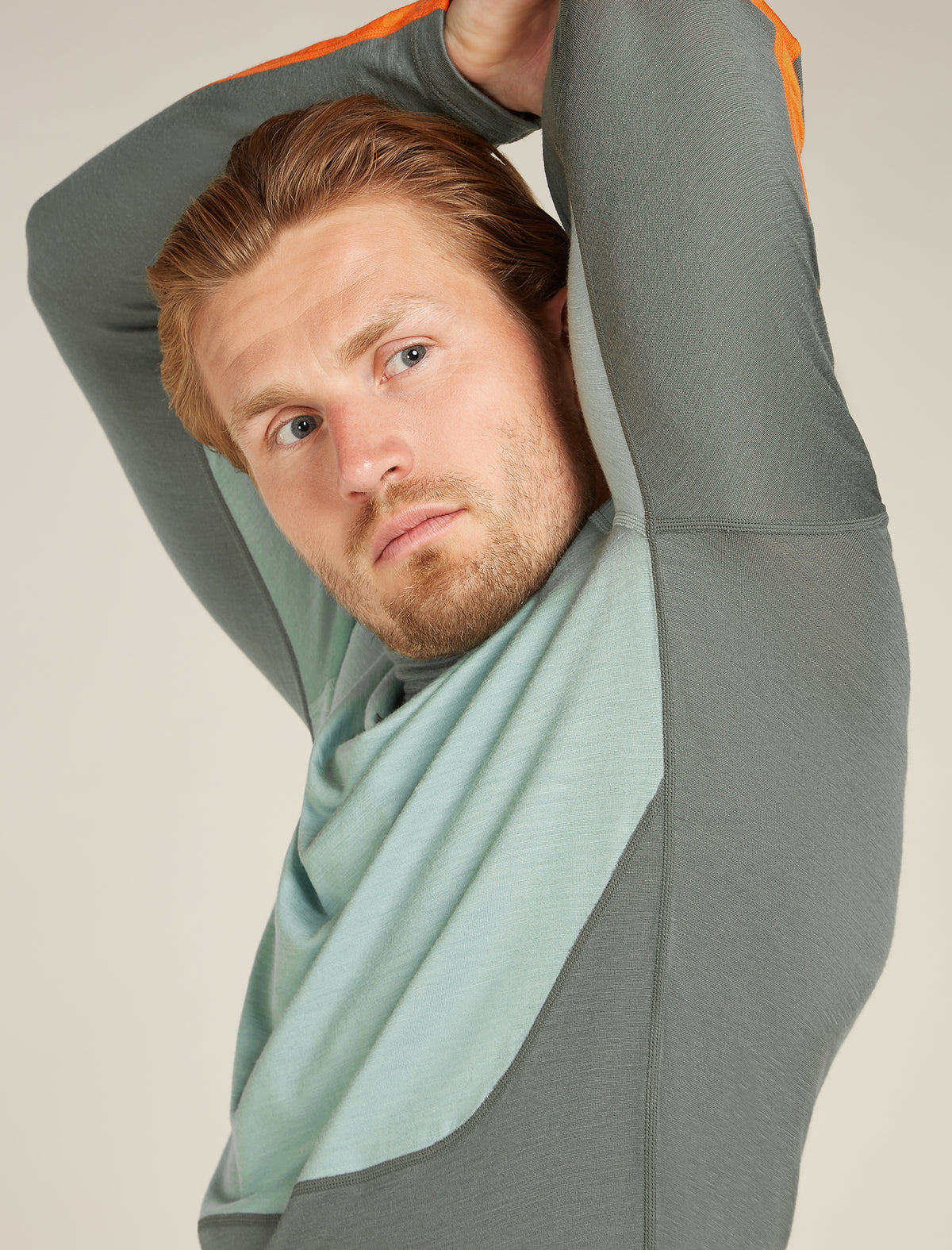 Men's 200 Sonebula Long Sleeve High Neck Thermal Top Galaxy/Moss/Blaze - 6