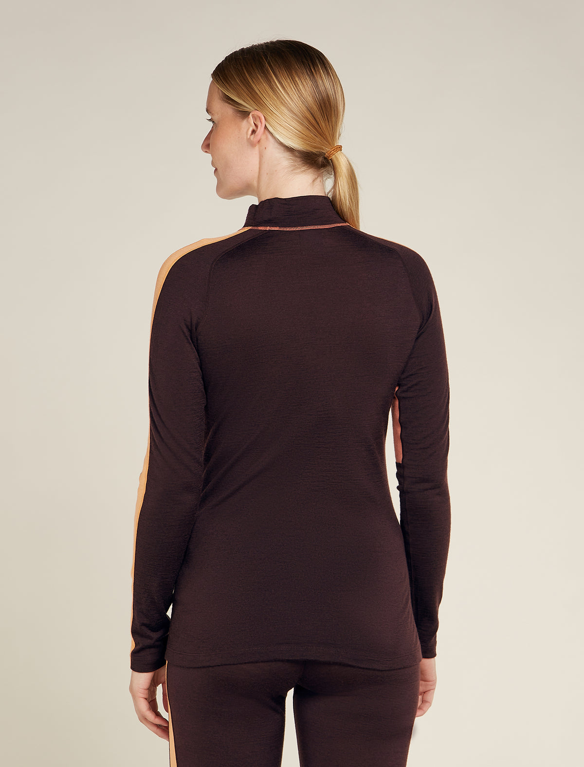 Women's 200 Sonebula Long Sleeve High Neck Thermal Top Bittersweet/Cedar - 2