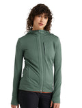 Women's Merino Quantum III Long Sleeve Zip Hoodie Sage - 4