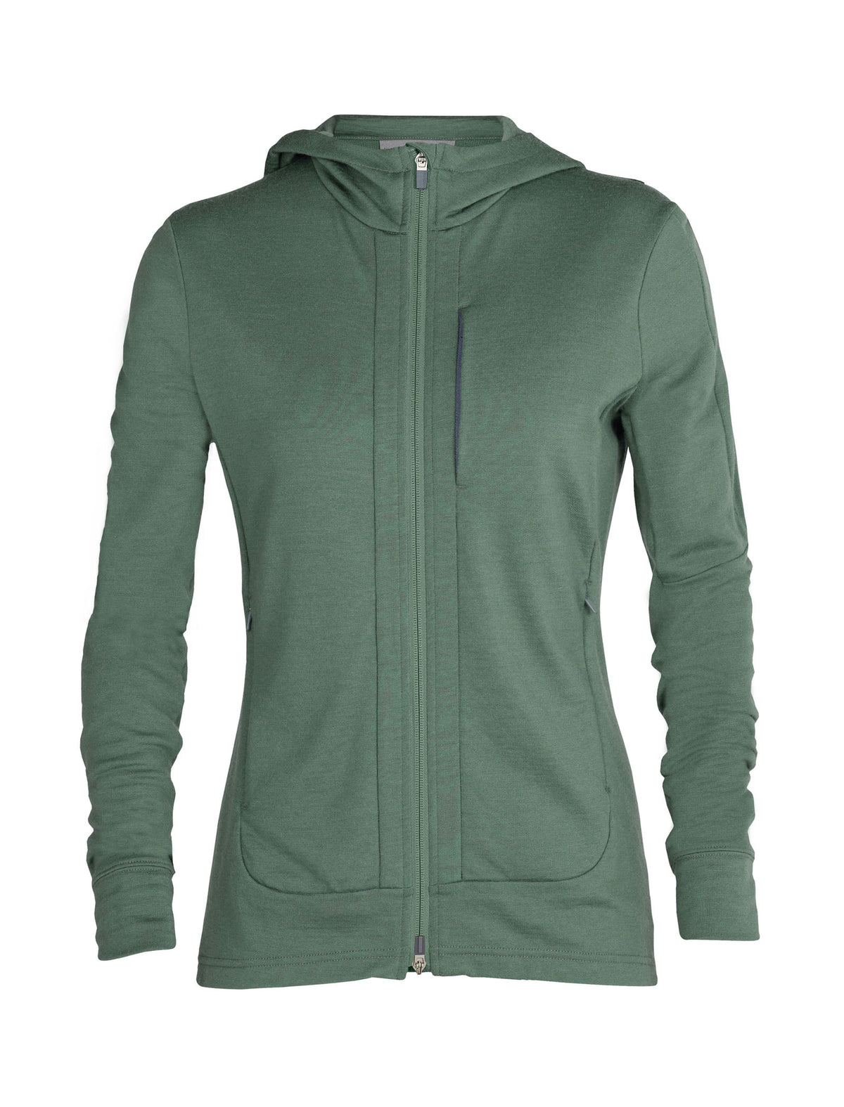 Women's Merino Quantum III Long Sleeve Zip Hoodie Sage - 7