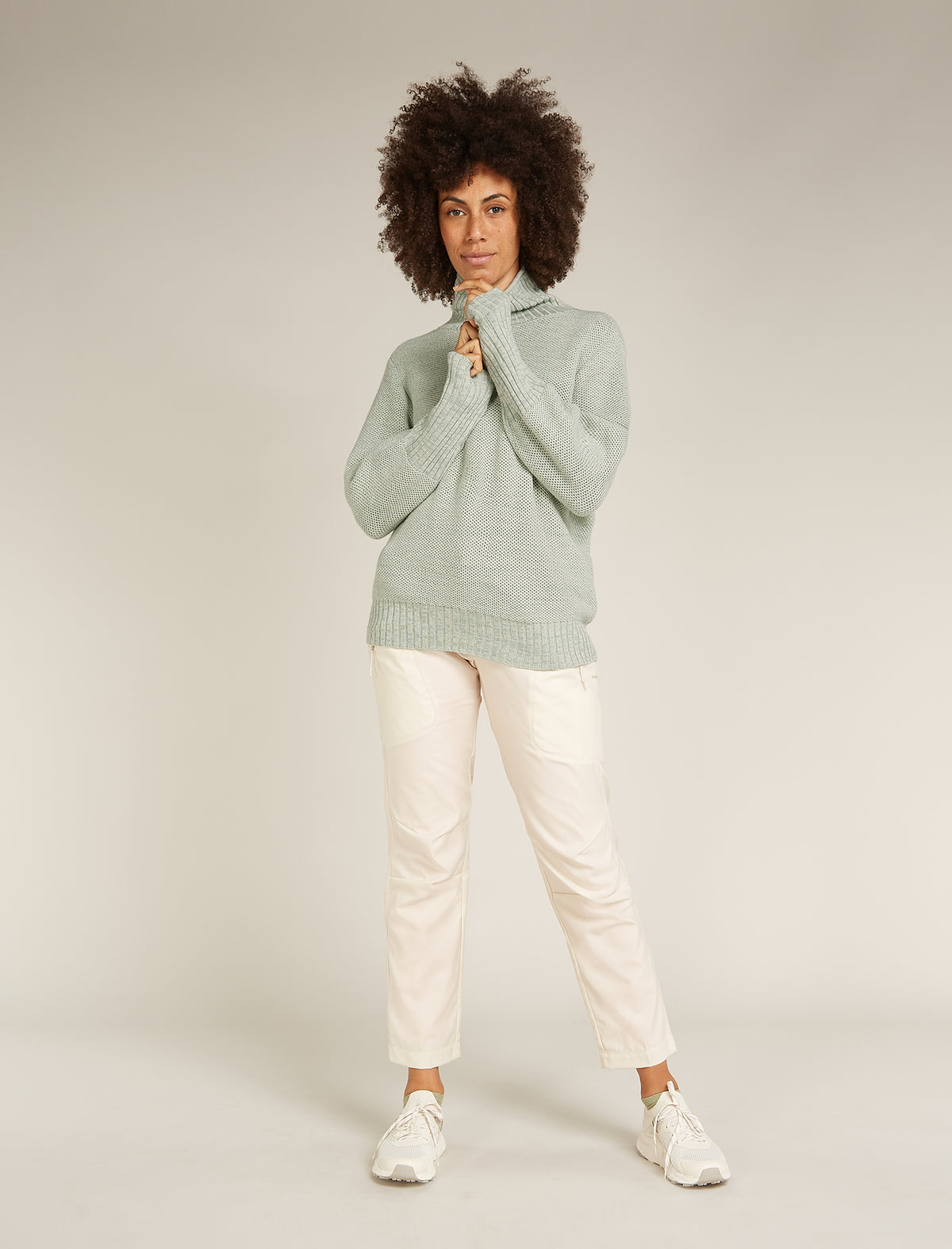 Women's Seevista Funnel Neck Sweater Ashen/Moss - 3