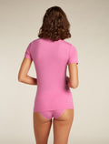 Maglia con scollo a cuore e maniche corte in lana merino Siren Donna  - 2
