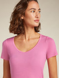 Maglia con scollo a cuore e maniche corte in lana merino Siren Donna  - 7