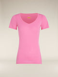Maglia con scollo a cuore e maniche corte in lana merino Siren Donna  - 8