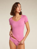 Maglia con scollo a cuore e maniche corte in lana merino Siren Donna  - 6