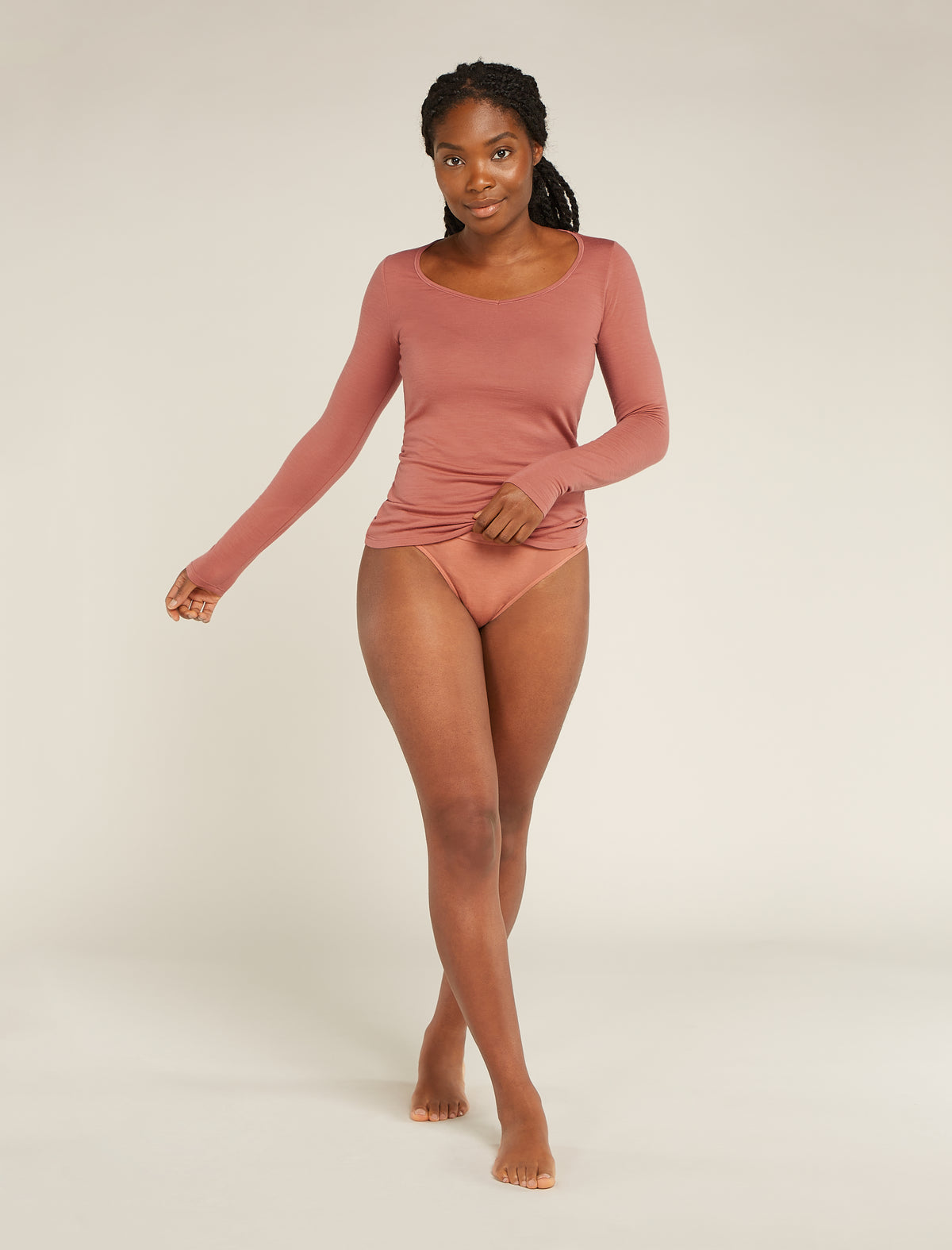 Women's Merino 150 Siren Long Sleeve Sweetheart Top Cedar Wood - 6