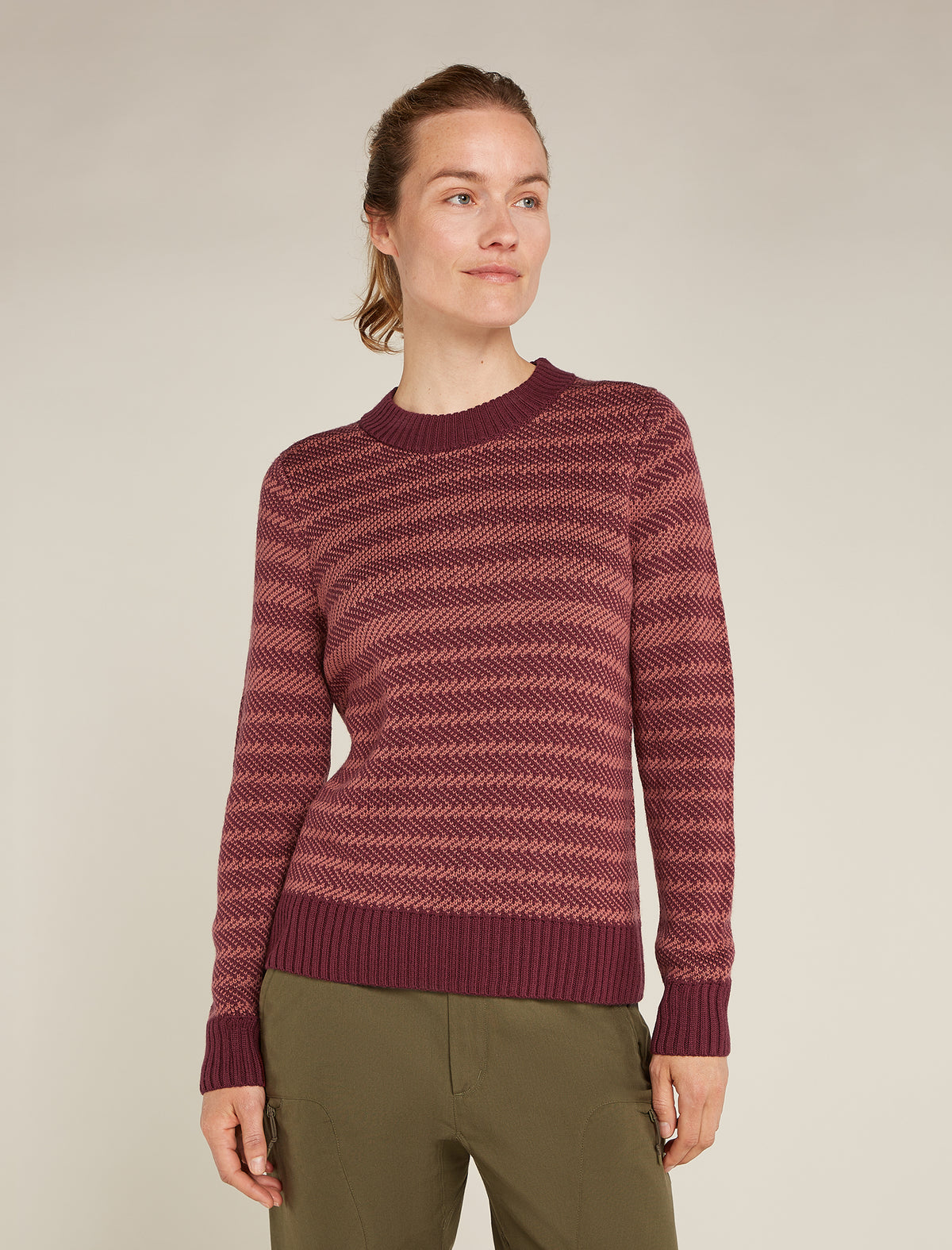 Women's Waypoint Crew Sweater Port/Cedarwood - 1