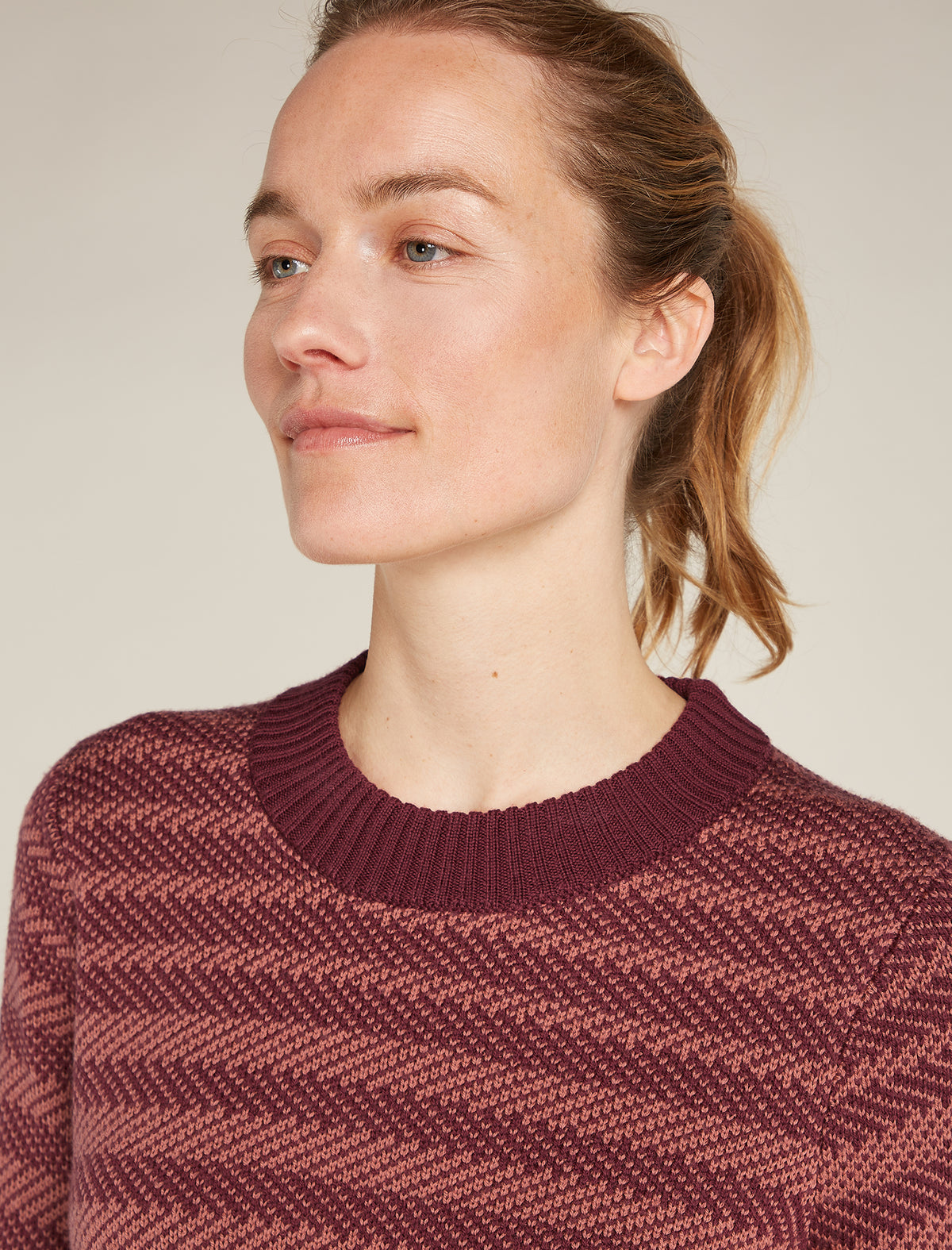 Women's Waypoint Crew Sweater Port/Cedarwood - 7