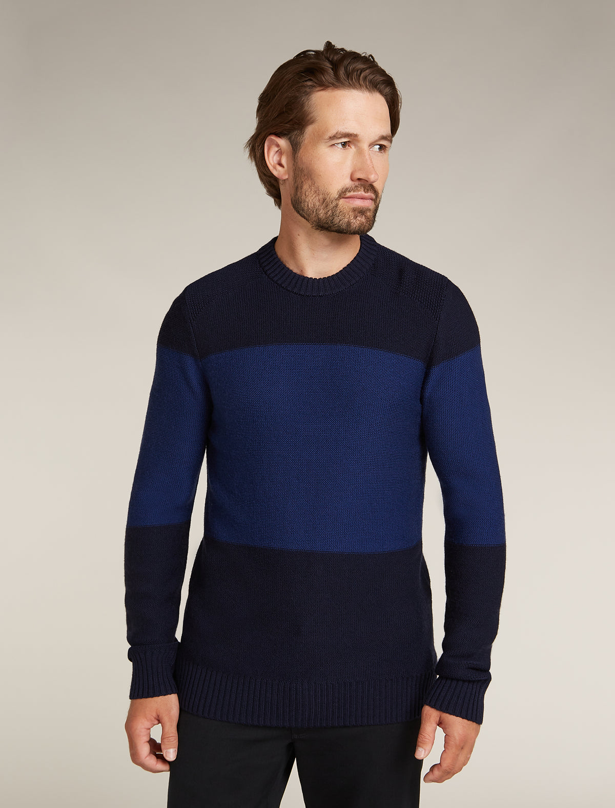 Men's Waypoint Crew Sweater Midnight Navy/Royalnavy - 1