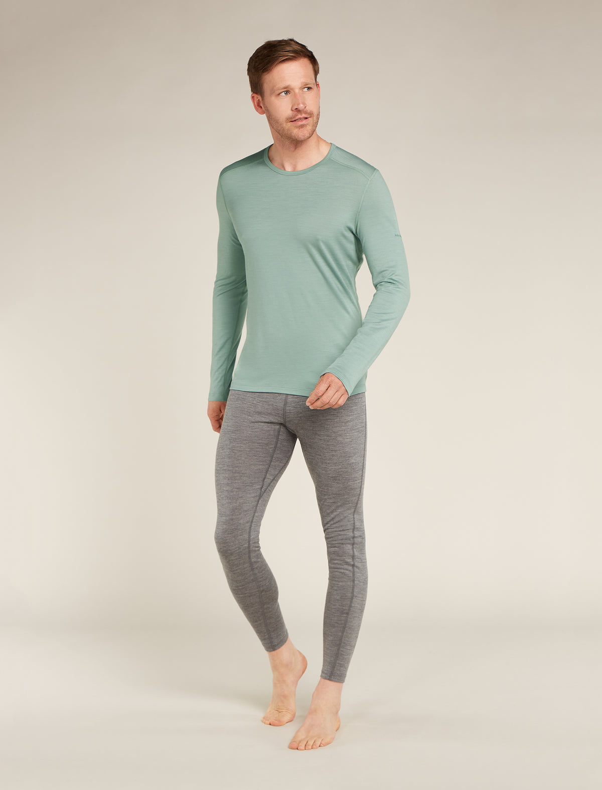 Men's Merino 200 Oasis Long Sleeve Crew Thermal Top Moss - 3