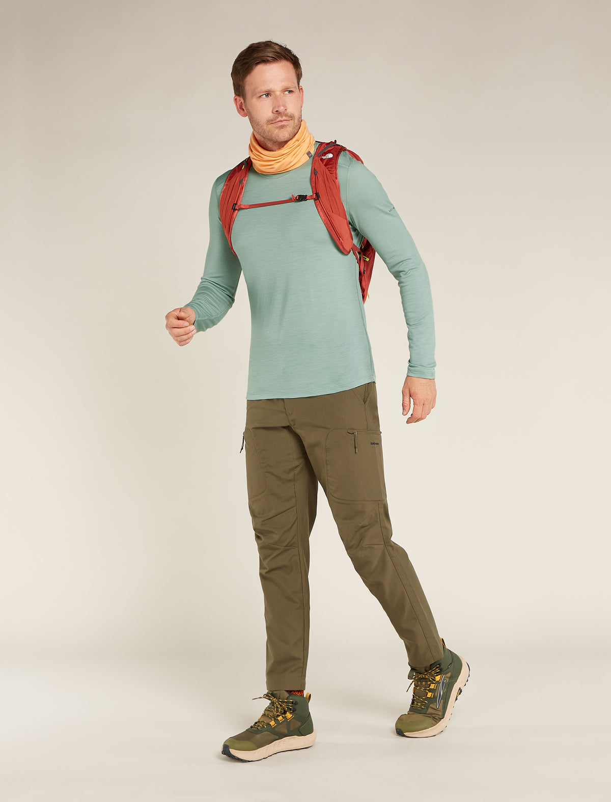 Men's Merino 200 Oasis Long Sleeve Crew Thermal Top Moss - 4
