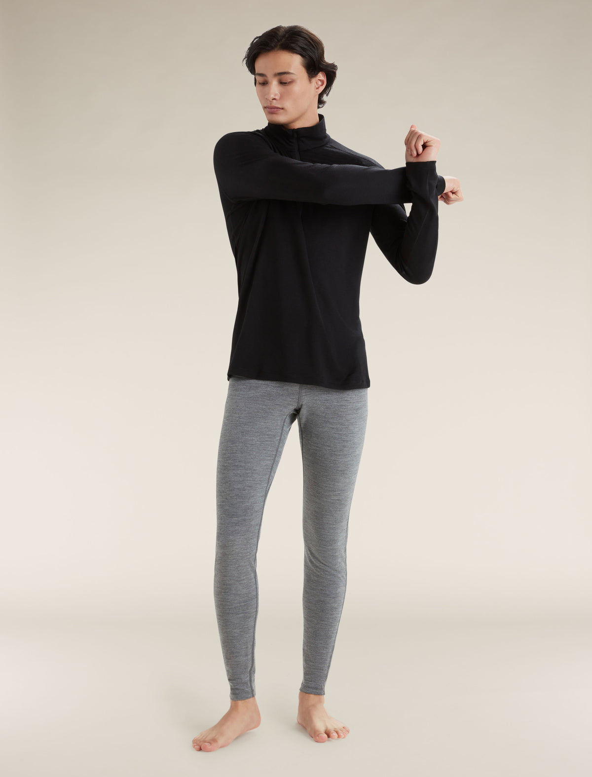 Merino 200 Oasis Thermo-Langarmshirt mit halblangem Reißverschluss Herren  - 8