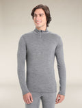 Men's Merino 200 Oasis Long Sleeve Half Zip Thermal Top Gritstone Heather - 1
