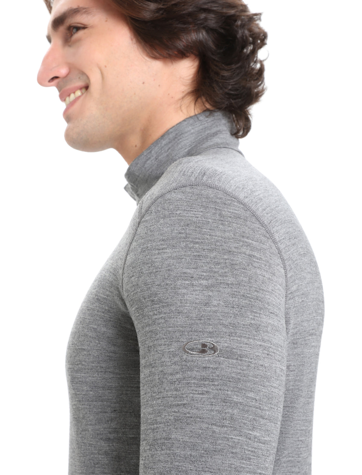 Men's Merino 200 Oasis Long Sleeve Half Zip Thermal Top Gritstone Heather - 5