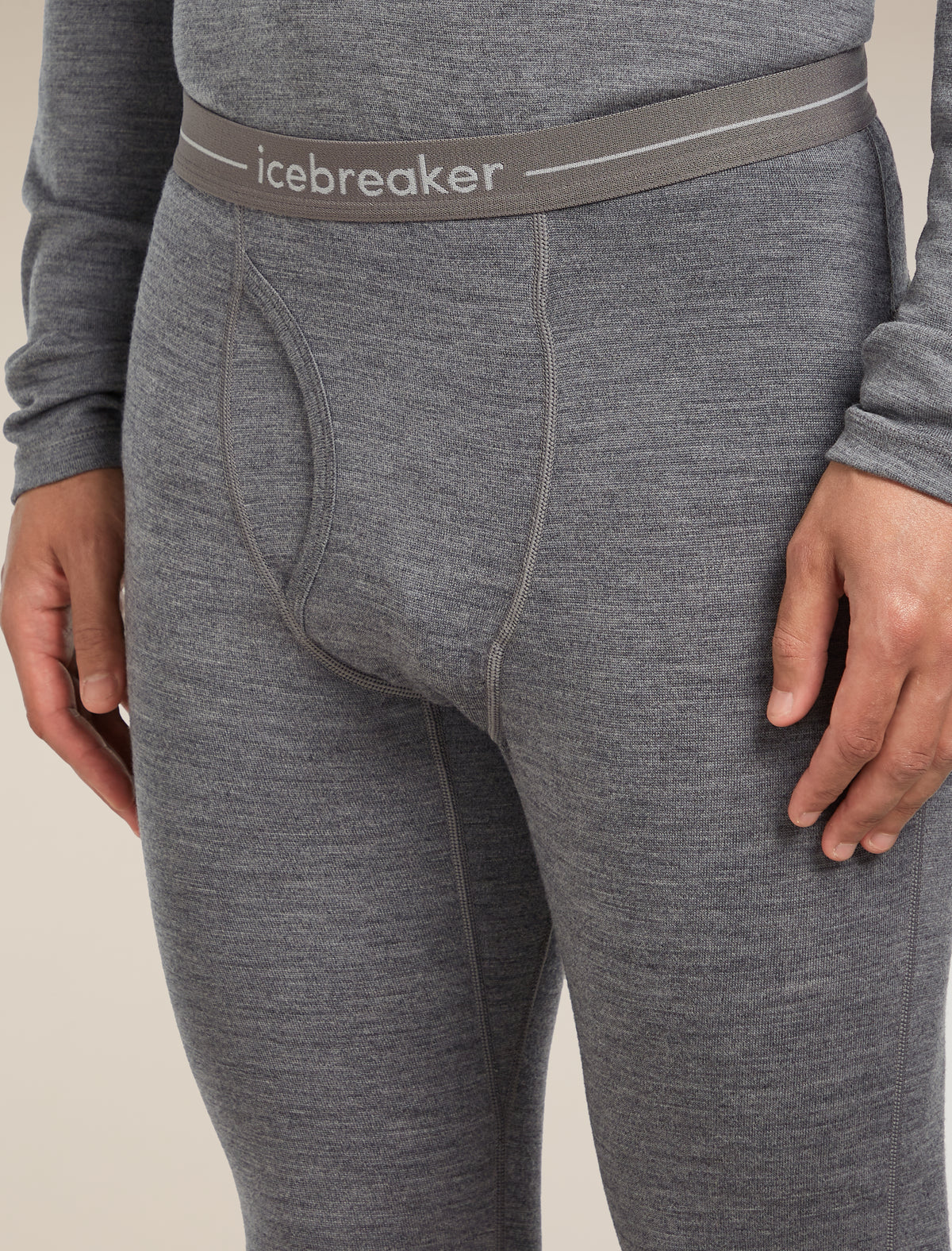 icebreaker® Merino 260 Oasis Thermo-Leggings mit Eingriff Herren Gritstone Heather Men - 6