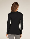 Women's Merino 200 Oasis Long Sleeve Crew Thermal Top Black Unboxed - 1