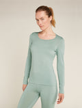 Women's Merino 200 Oasis Long Sleeve Scoop Thermal Top Moss - 1