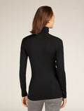 Women's Merino 200 Oasis Long Sleeve Half Zip Thermal Top Black - 3