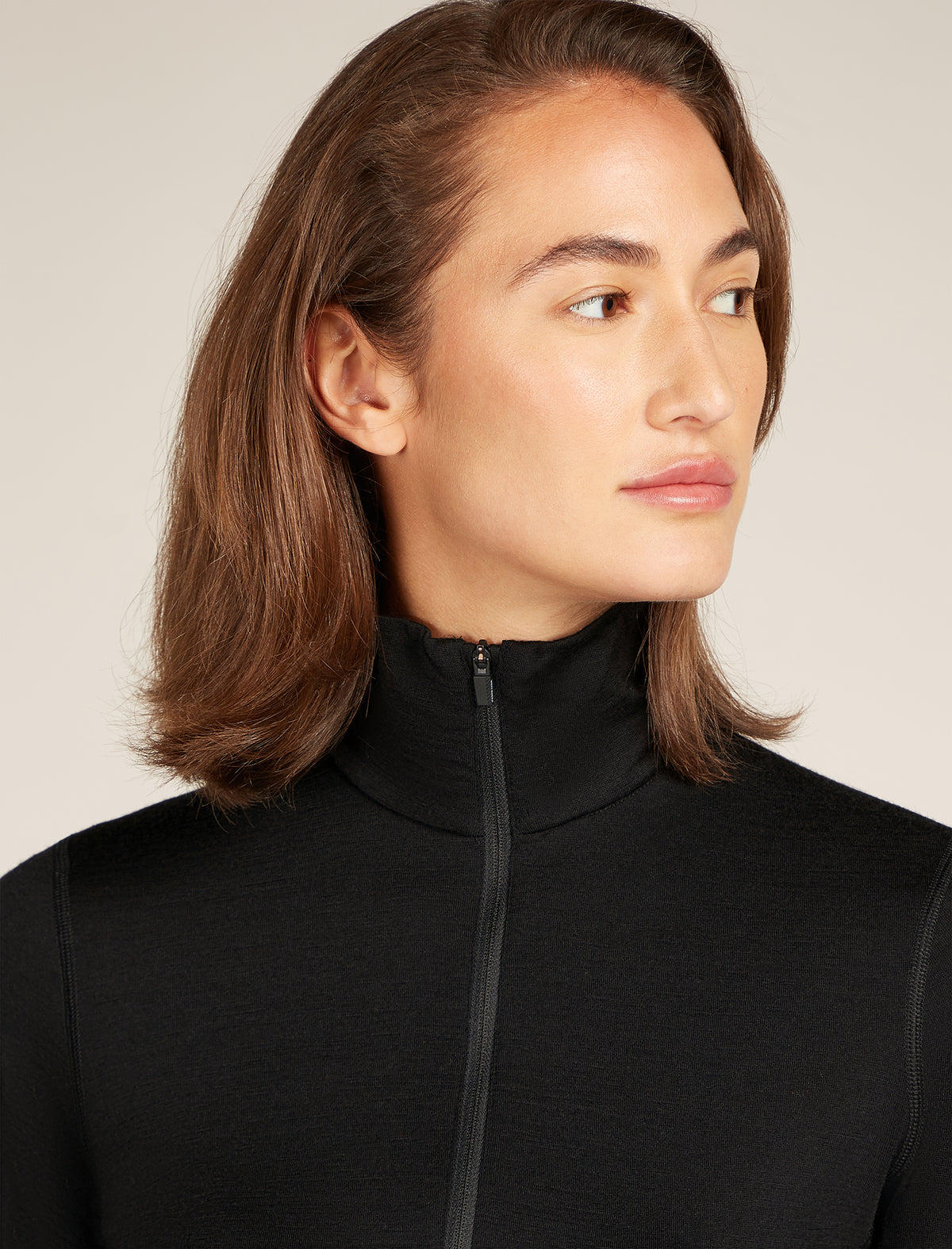Women's Merino 200 Oasis Long Sleeve Half Zip Thermal Top Black - 8