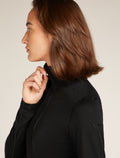 Women's Merino 200 Oasis Long Sleeve Half Zip Thermal Top Black - 10