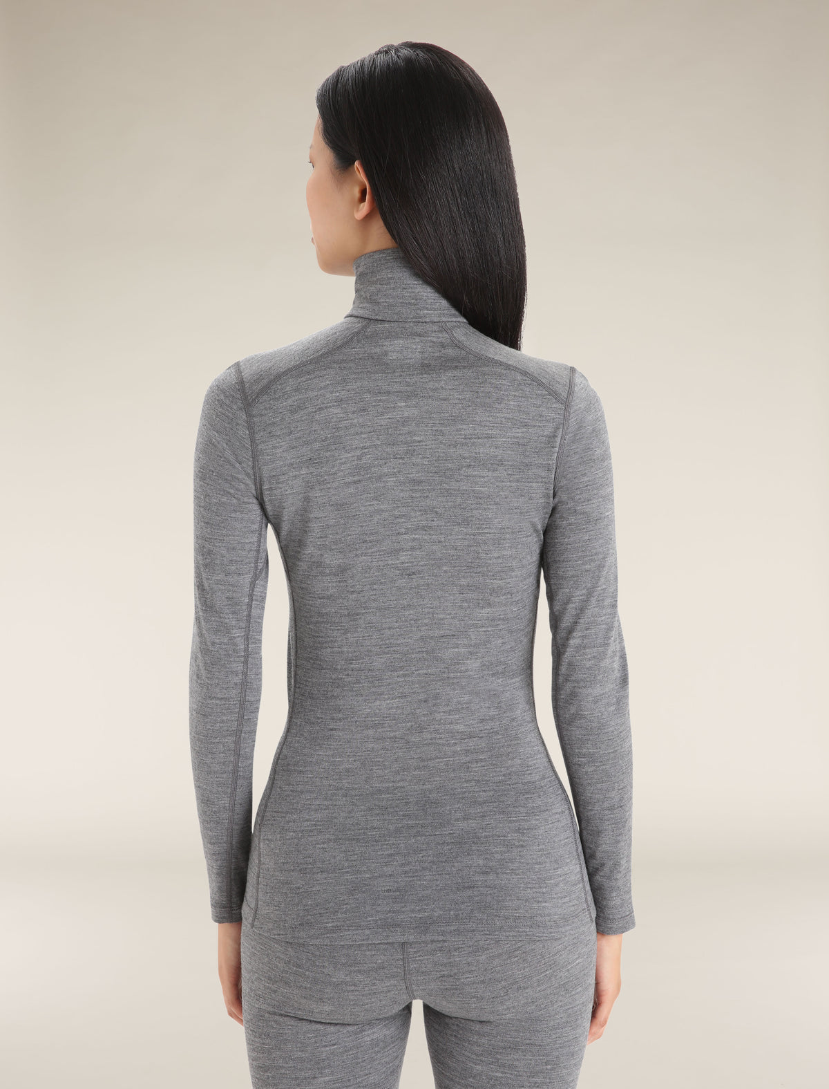 Women's Merino 200 Oasis Long Sleeve Half Zip Thermal Top Gritstone Heather - 2
