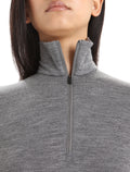 Women's Merino 200 Oasis Long Sleeve Half Zip Thermal Top Gritstone Heather - 5