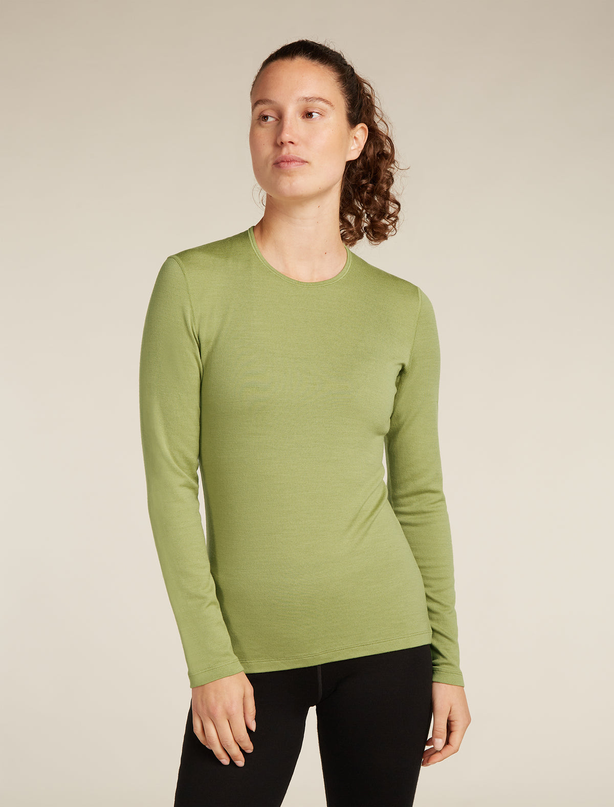 Women's Merino 260 Tech Long Sleeve Crew Thermal Top Olive - 1