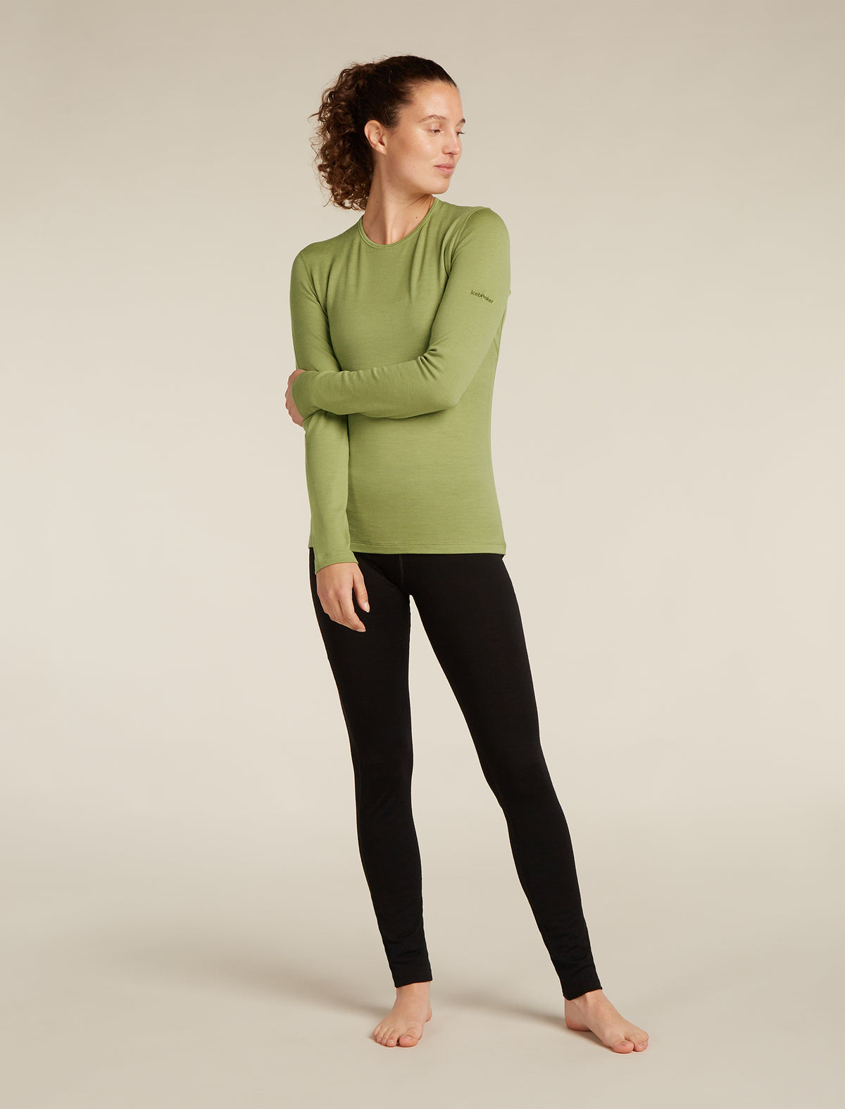 Women's Merino 260 Tech Long Sleeve Crew Thermal Top Olive - 3