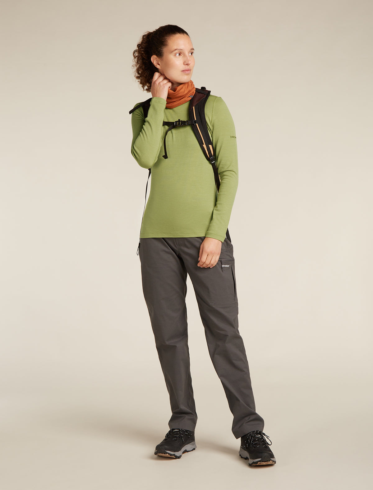 Women's Merino 260 Tech Long Sleeve Crew Thermal Top Olive - 4