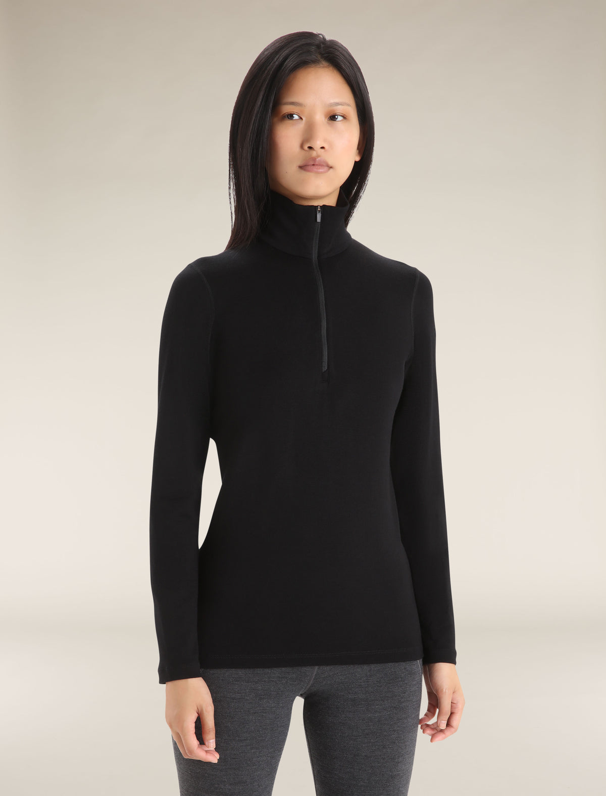 Merino 260 Tech Thermo-Langarmshirt mit halblangem Reißverschluss Damen  - 1