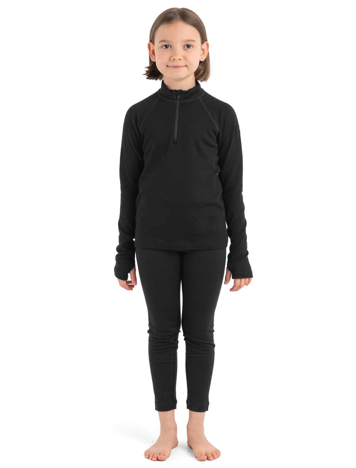 Kids’ Merino 260 Tech Long Sleeve Half Zip Thermal Top Black - 2